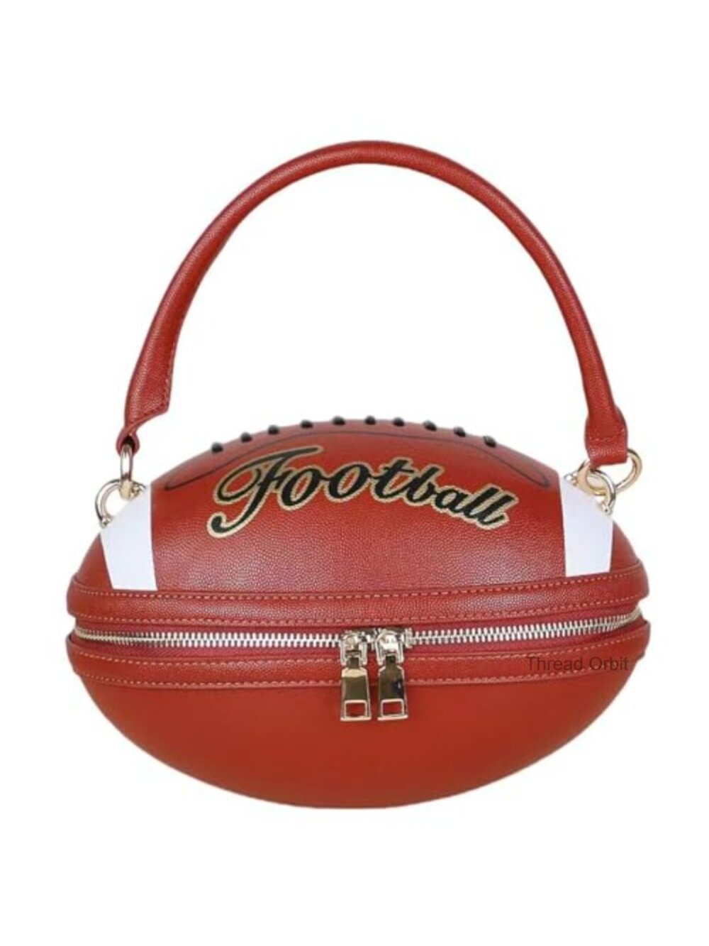 Football Shaped Purse PU Leather Crossbody Shoulder Bag Novelty Handbag